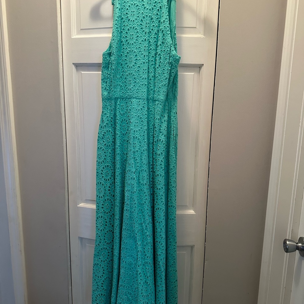 NWOT LILLY PULITZER CHRISELLA MIDI SHIRTDRESS SIZE 10 BEACH PARADISE EYELET - Picture 6 of 12
